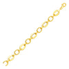 Shiny and Textured Oval Link Bracelet in 14k Yellow Gold